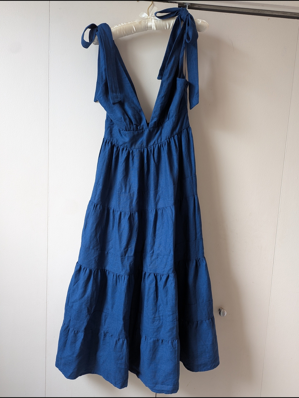 House of Harlow 1960 Deep Blue Tie-Shoulder Midi Dress